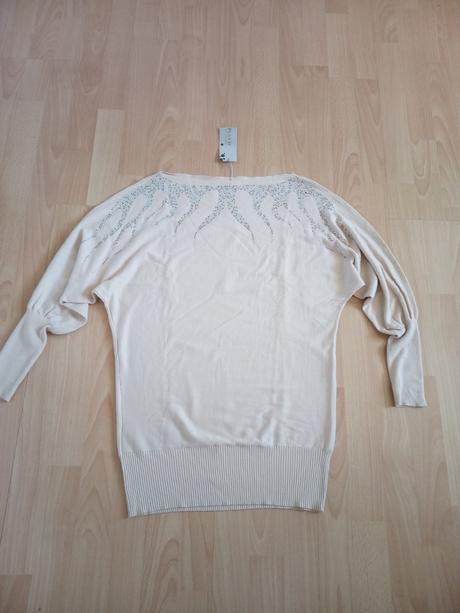 Predĺžený pulover s kamienkami, l