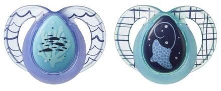 Tommee tippee cumlík c2n silikón night 6-18m, 2 ks, tommee tippee