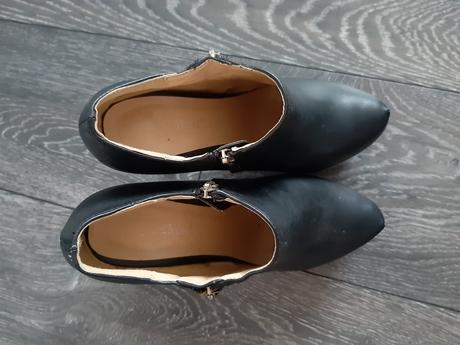 Čierne platformové kotníčky, 37