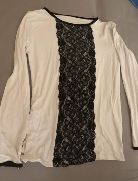 Biele tricko s cipkou, xl