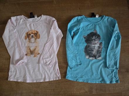 2x tričko, h&m,122