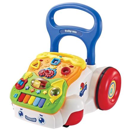 Detské hrajúce edukačné chodítko biele, 