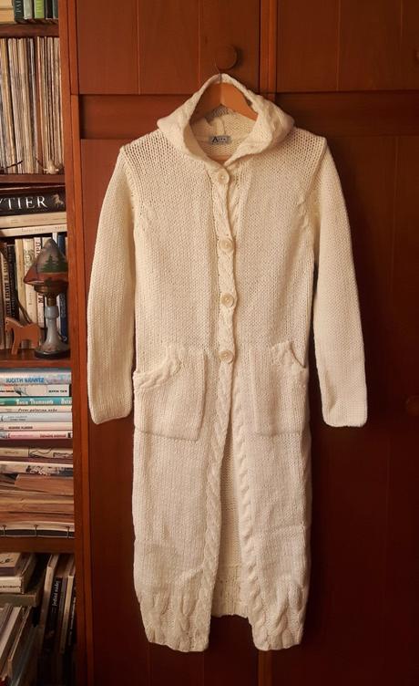 Dlhý pletený sveter na zapínanie, m