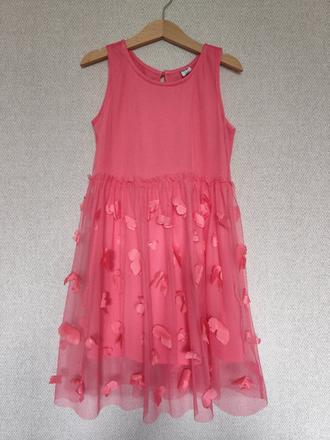 Dievčenské týlové šaty s motýľom veľ. 122/128, dopodopo,122