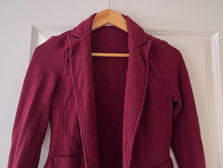 Bordové bavlnené talianske sako, s/36, s