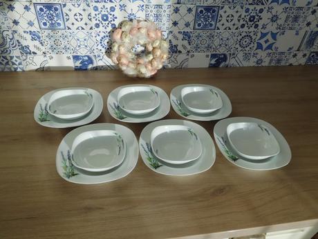 Taniere s miskami porcelánové-6+6,, 
