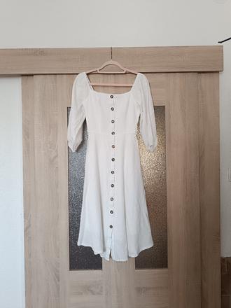 Dámske midi biele šaty, s