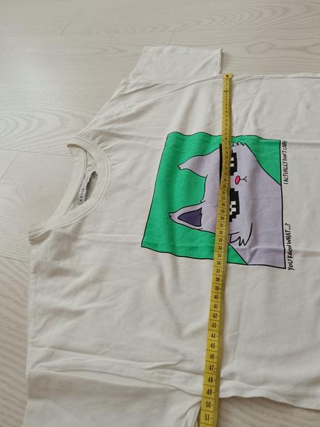 Biele tričko s mačkou s okuliarmi, house,s