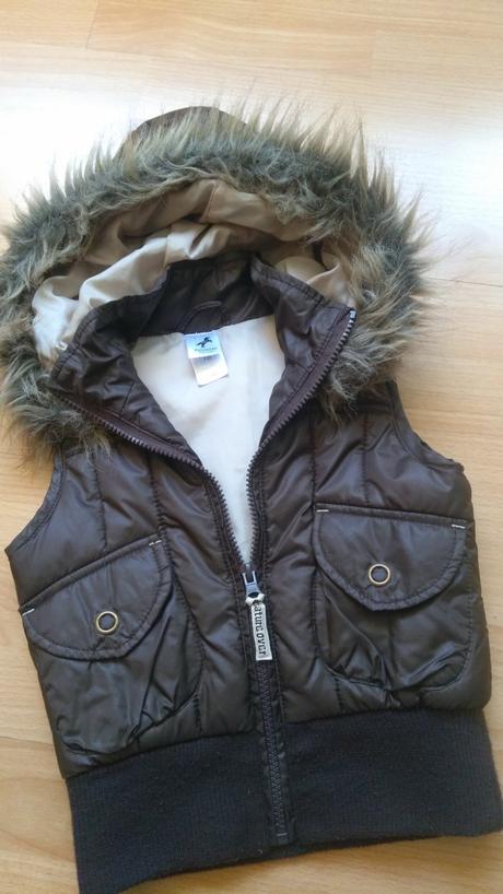 Vesta s kožušinkovou kapucou, 104-110, palomino,104