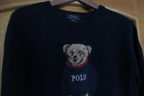 Ralph lauren bear icon bavlneny sveter m/l, ralph lauren,m