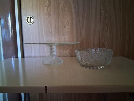 Sklo podnos torta miska nádoba ako nové tanier, 