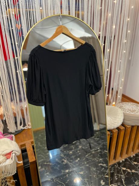 Čierne elastické tričko s gombíkmi pre moletky, next,xxl