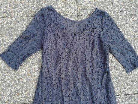 Zľava. elastické šaty f&f s čipkou velk. 42, f&f,42