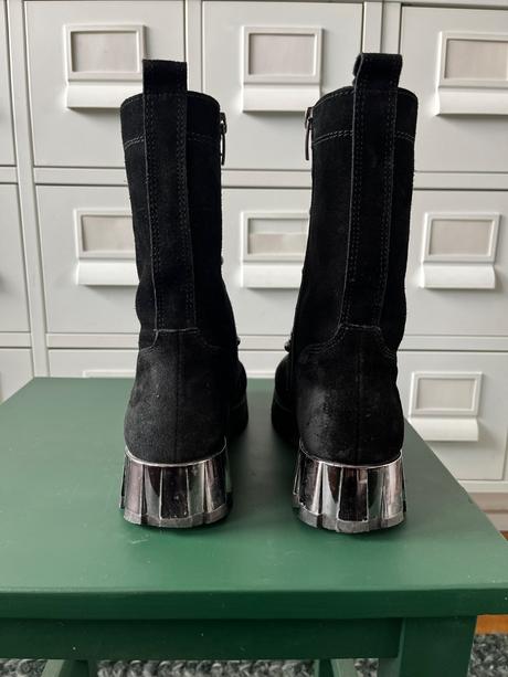 Čierne čižmy brúsená koža v.38, 38