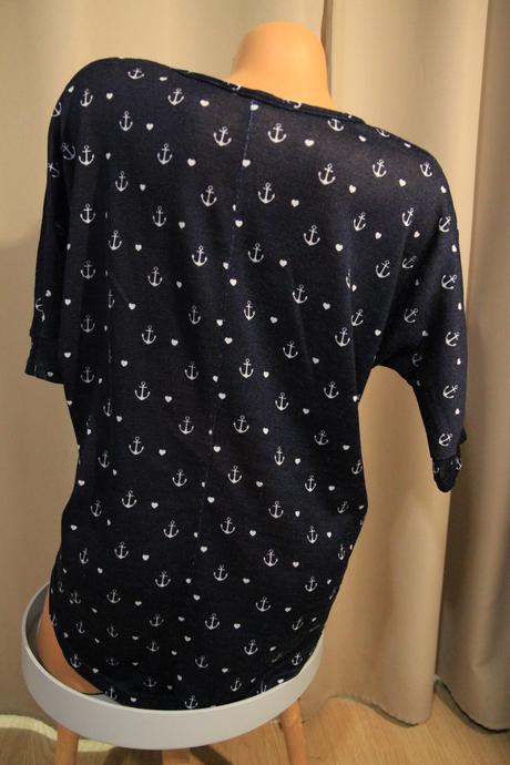 Tmavo modrý top s kotvami, xl, xl