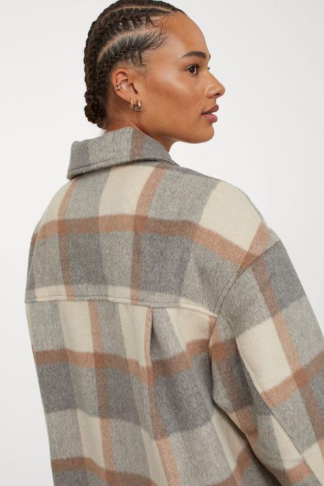 Oversize h&m károvaná bunda, h&m,xs