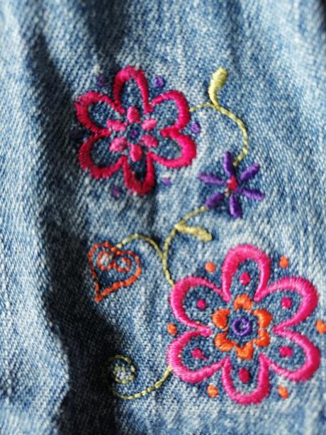 Riflová suknička s kvietkami v do 90cm,18-24mes, ladybird,86