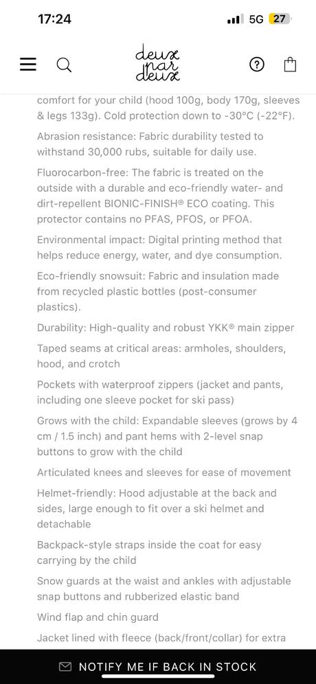 Lyziarska súprava zn. deux par deux 4 ks, 110