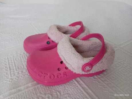 Ruzove crocs mammoth, vel. c12-13, vd 19cm, crocs,29