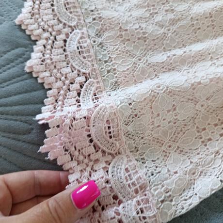 Ružové šaty s krajkou, h&m,140