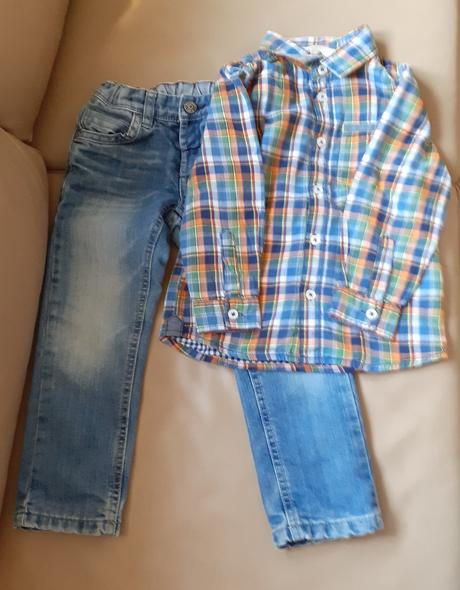 Komplet podšitá košeľa aj nohavice, h&m,104