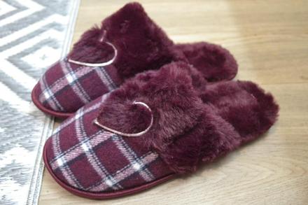 Celokožušinkové vyteplené papučky, 37