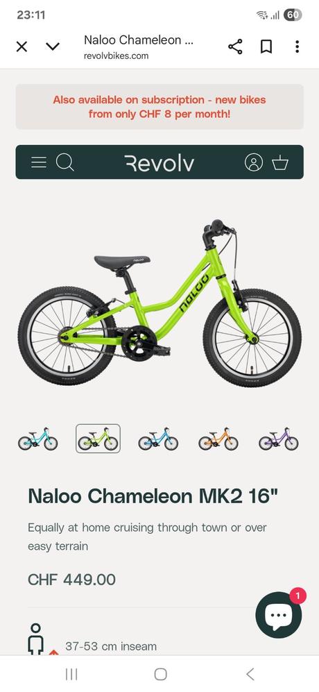 Detsky bicikel naloo chameleón 16, 16