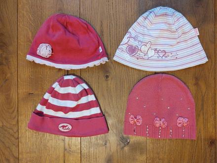 4x dievčenská prechodná čiapka, veľ.53-54., 54