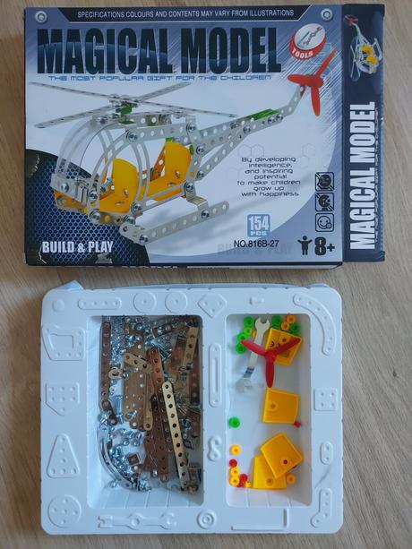 Kovová stavebnica - helikoptéra, 