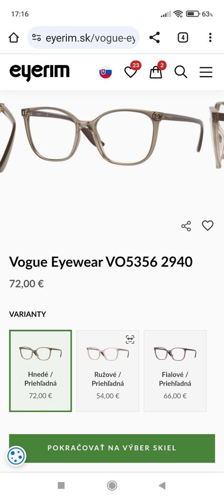 Dioptricke okuliare, vogue