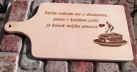 Doska na krájanie s textom, 