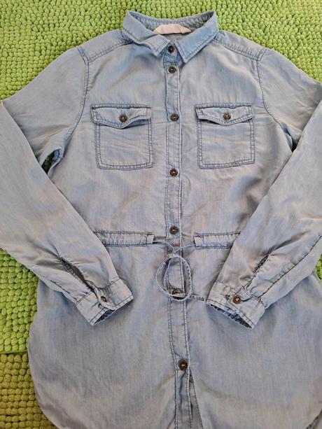 Riflová predĺžená košeľa v.146, h&m,146