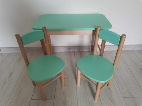 Detský stolík s dvomi stoličkami-buk, 