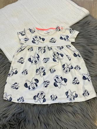 Dievčenské šaty minnie bielo tmavomodré (68), disney,68