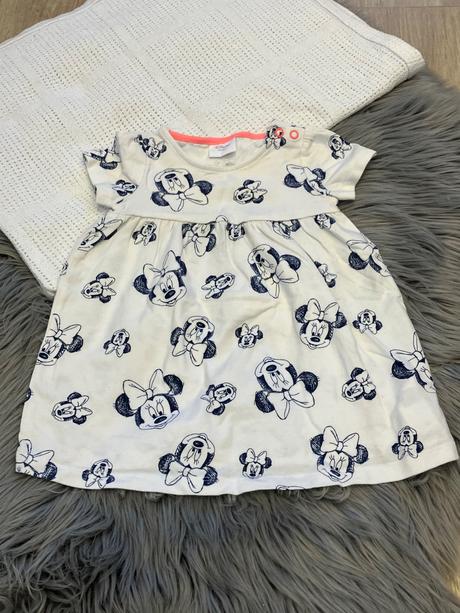 Dievčenské šaty minnie bielo tmavomodré (68), disney,68
