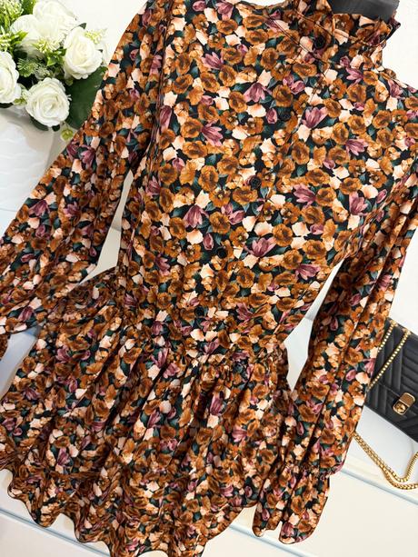 Kvetinové šaty italian style volánové romantické, s