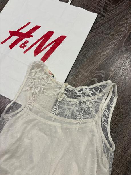 H&m dievcenske čipkovane letne šaty na 11-12 rokov, h&m,152