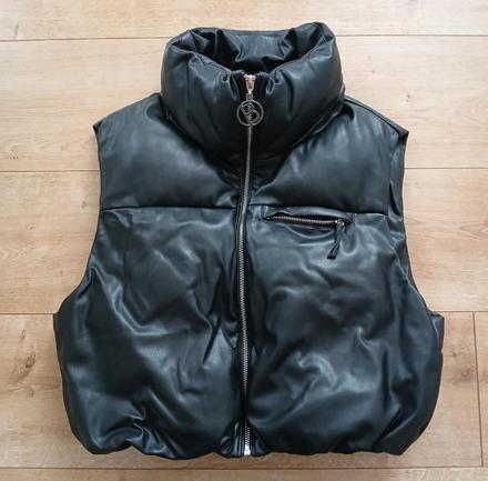 Koženková hrubá vesta bershka, bershka,s