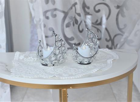 2 x strieborný svietnik-polmesiac, 