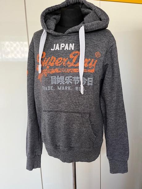 Mikina stredne šedej farby, superdry,m