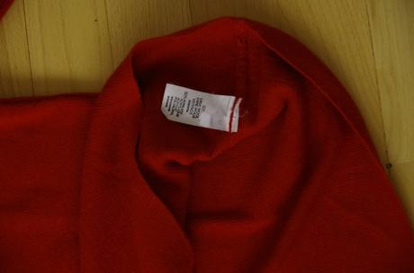 Červený svetrík s merino, m