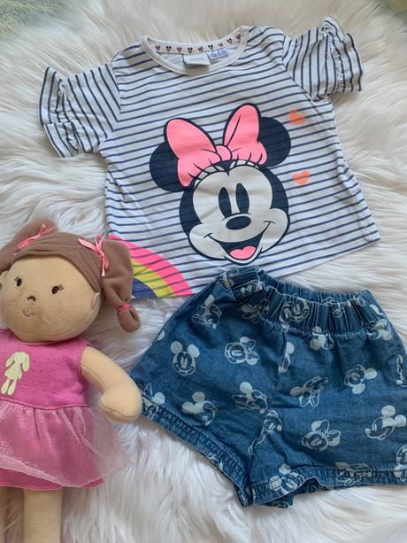 Tričko minnie + šortky 86, disney,86