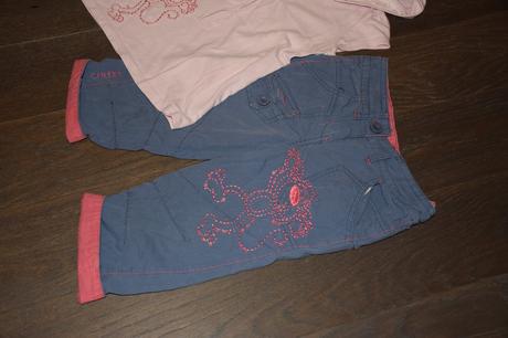 Perfektny kompletik tricko skapuckou+3/4 nohavice, next,122