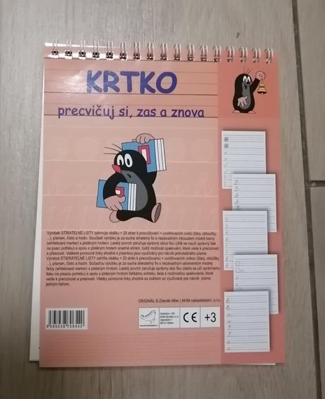 Pracovný zošit krtko písmená, čísla, čas,