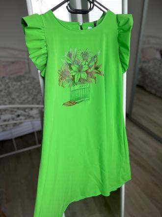 Nové zelené kratke letne mini šaty voľné,