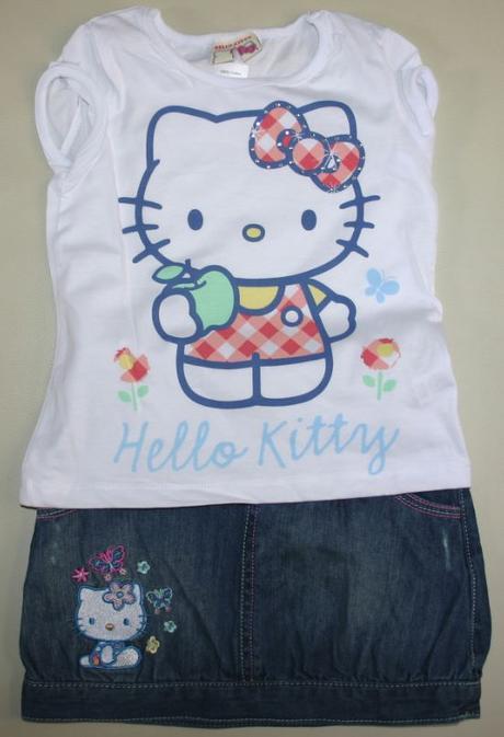 86 riflova sukna + tricko hello kitty,12-18 mes., marks & spencer,86