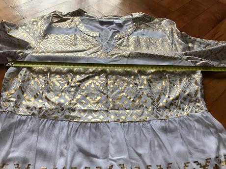 Zlatobiele elegantné šaty, 40