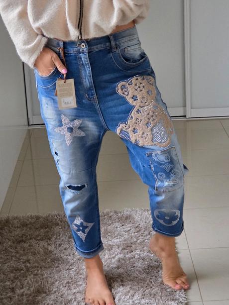 Nové boyfriend elastické rifle, džínsy vel. l, l