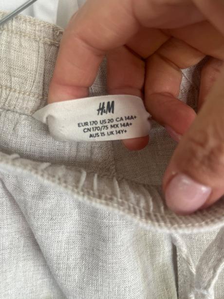 Ľanovo bavlneny komplet 164/170, h&m,164