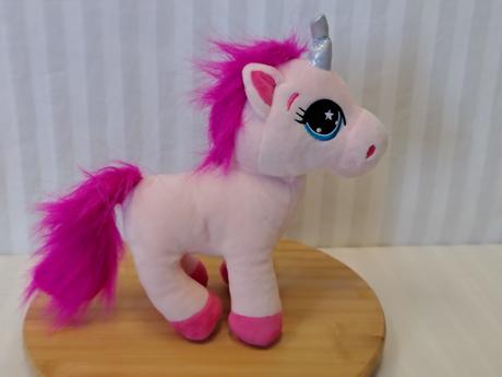 Plyšový jednorožec s trblietavým rohom, 27 cm,
